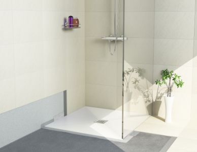 Het nieuwe douche-element met naadloos, stenen oppervlak JACKOBOARD Aqua Ready